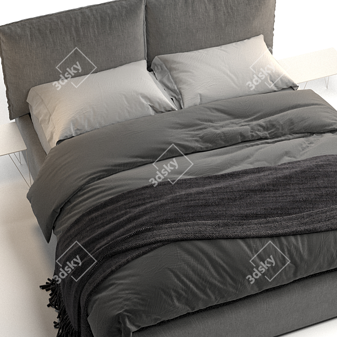 Title: Modern Simplicity Henry Bed 3D model image 6