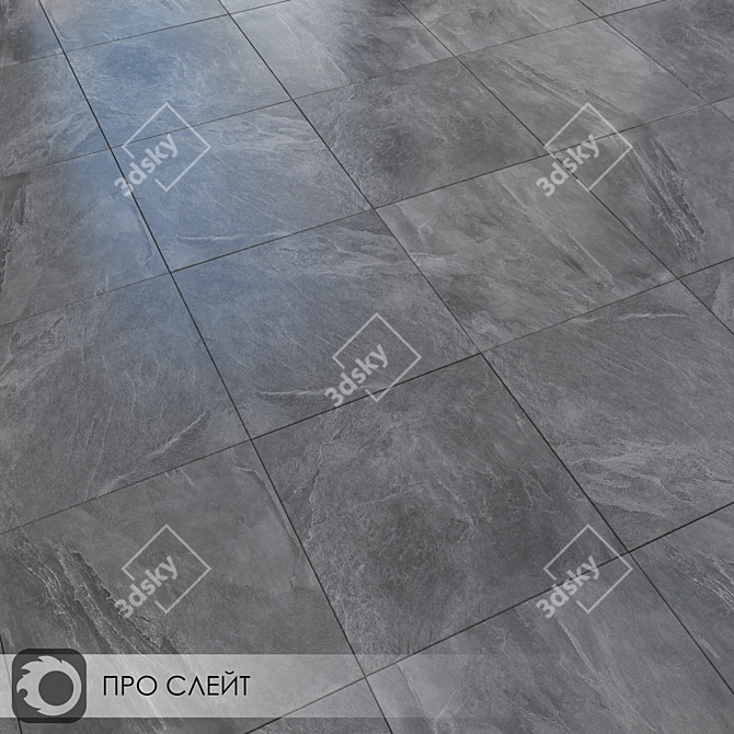 Pro Slate Grey Ceramic Tiles 3D model image 1