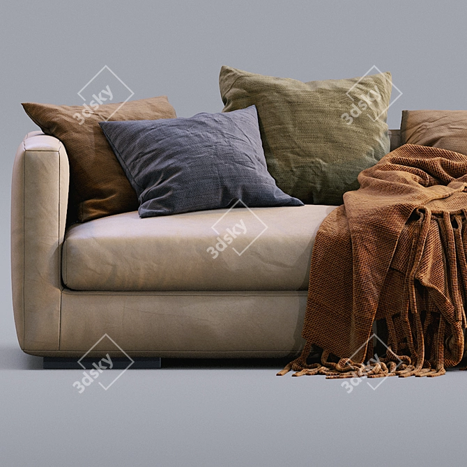 Premium Flexform Magnum Leather Sofa 3D model image 3