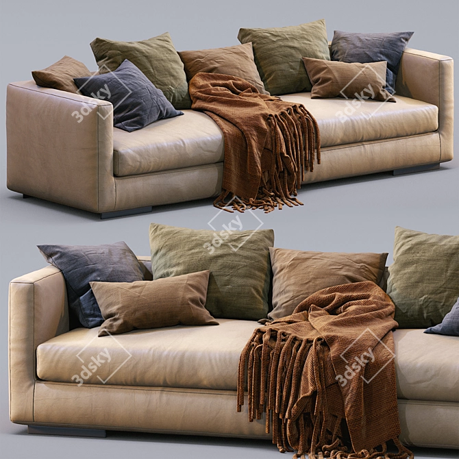 Premium Flexform Magnum Leather Sofa 3D model image 7