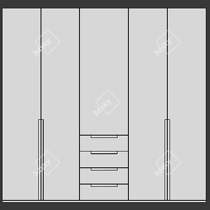 Sleek and Spacious 3m Furniture Shelf 3D model image 3