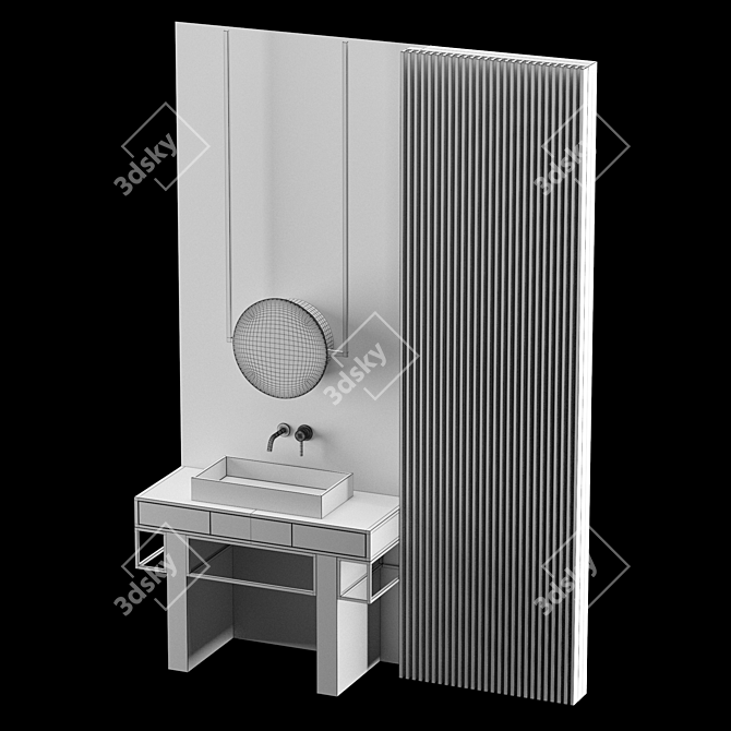 Modern Gray Bathroom Set 3D model image 6