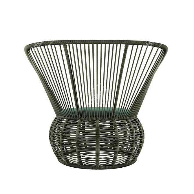 Brazilian Boho Rattan Armchair 3D model image 2