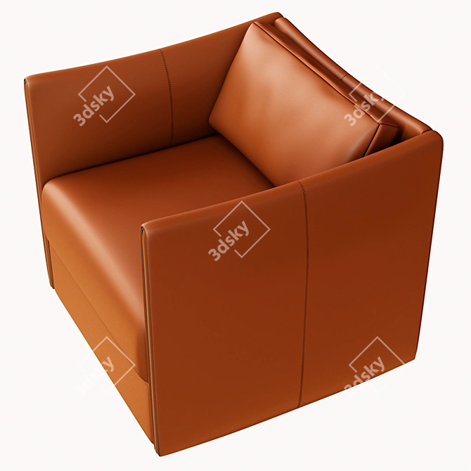 Elegant Marly Leather Armchair 3D model image 2