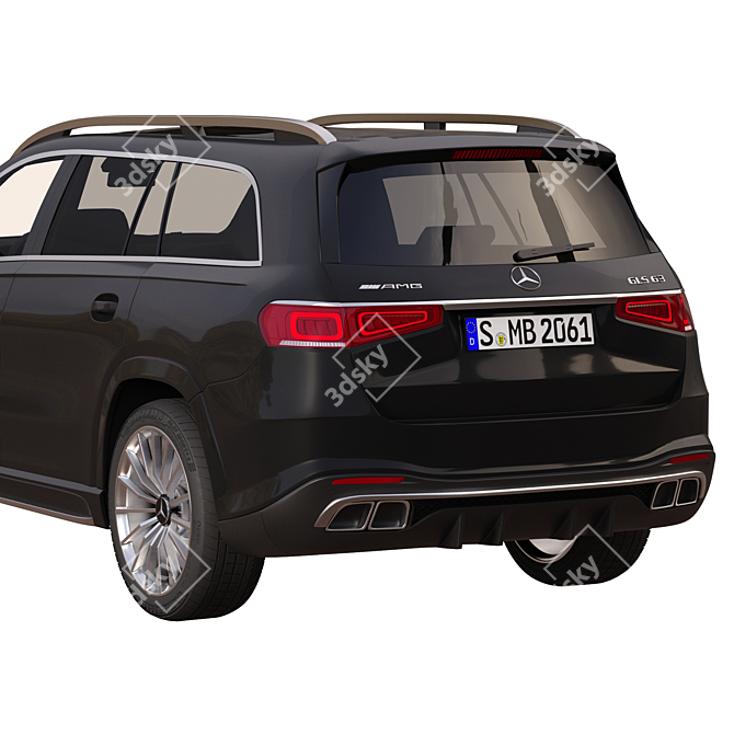 Luxury and Power: Mercedes GLS 63 AMG 3D model image 6