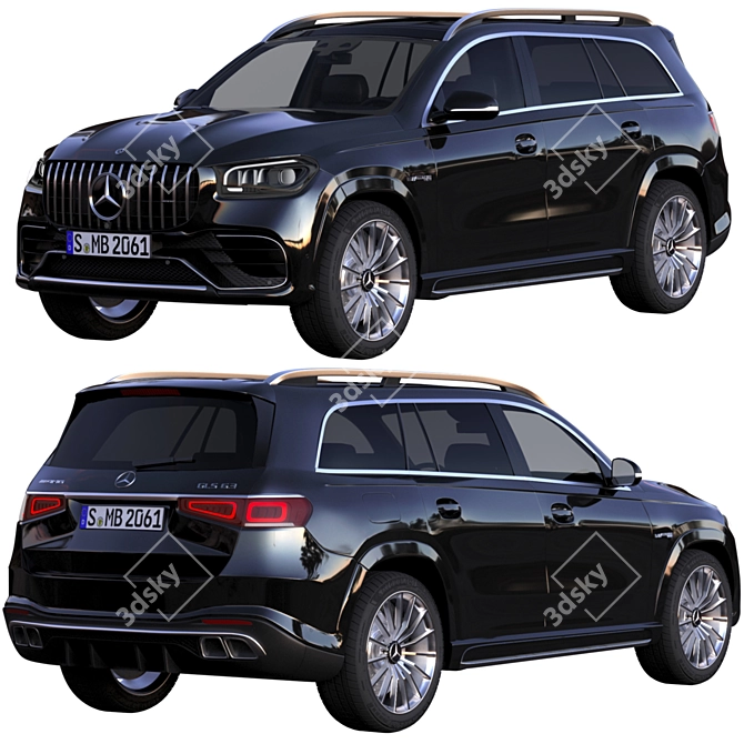 Luxury and Power: Mercedes GLS 63 AMG 3D model image 10