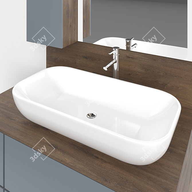 Aquaton Michelle: Complete Bathroom Furniture Set 3D model image 3