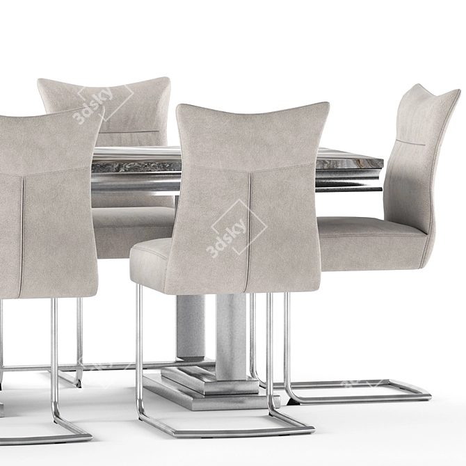 Sleek 10-Piece Modern Dining Set 3D model image 7