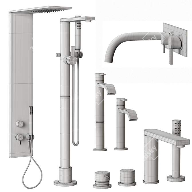 GEDA IKO Faucet Set: High-quality 3D models 3D model image 7