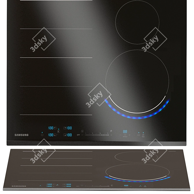 Samsung Kitchen Appliances Bundle: Oven, Induction Hob, Wall-Mount Hood, Fridge 3D model image 5