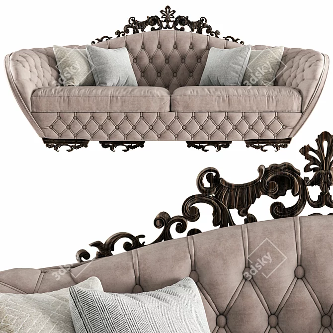 Modern Roz Sofa: V-Ray Render, UV Mapped 3D model image 1