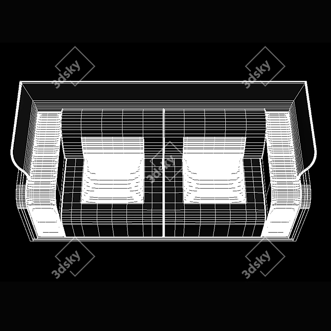 Ardent Deco Sofa: Ebony Makassar, Taj Mahal Stone, Black Lacquer 3D model image 7