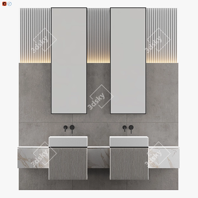 Andrei White Bathroom Design 3D model image 1