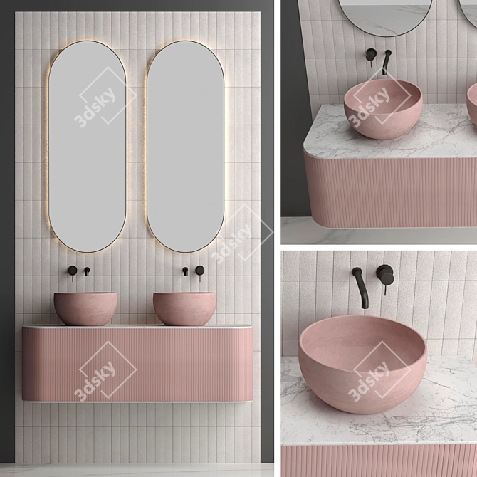 Sleek Bathroom Set 09 - Modern Design 3D model image 1