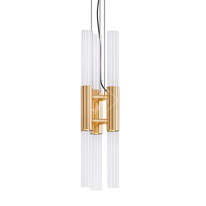 Elegant Cascading Pendant Light 3D model image 1