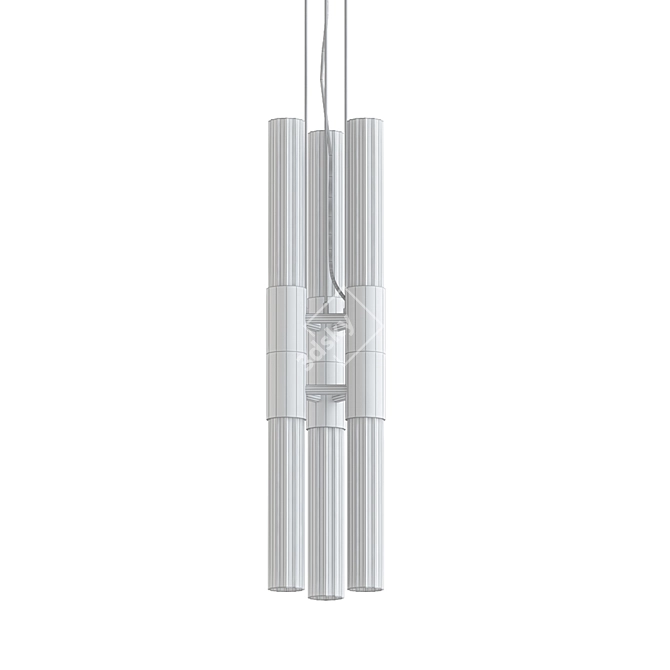 Elegant Cascading Pendant Light 3D model image 2