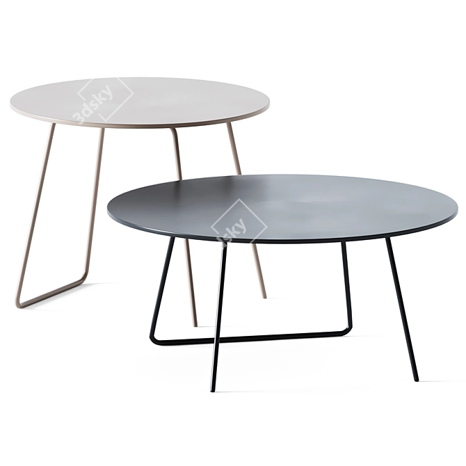 Modern Round Coffee Table: Orbis 3D model image 1
