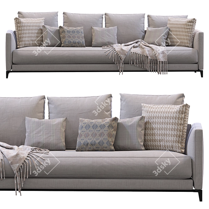 Sleek Minotti Andersen Sofa 3D model image 7