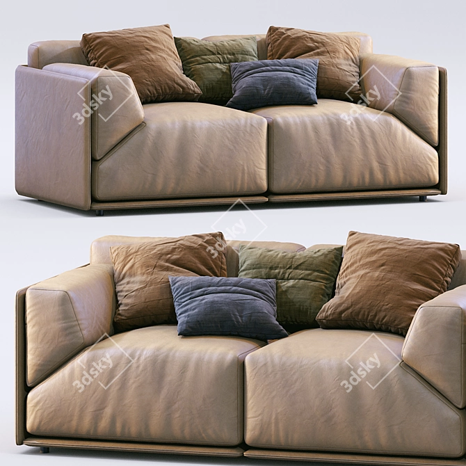 Meridiani Bacon Sofa: Stylish and Versatile Furniture 3D model image 1