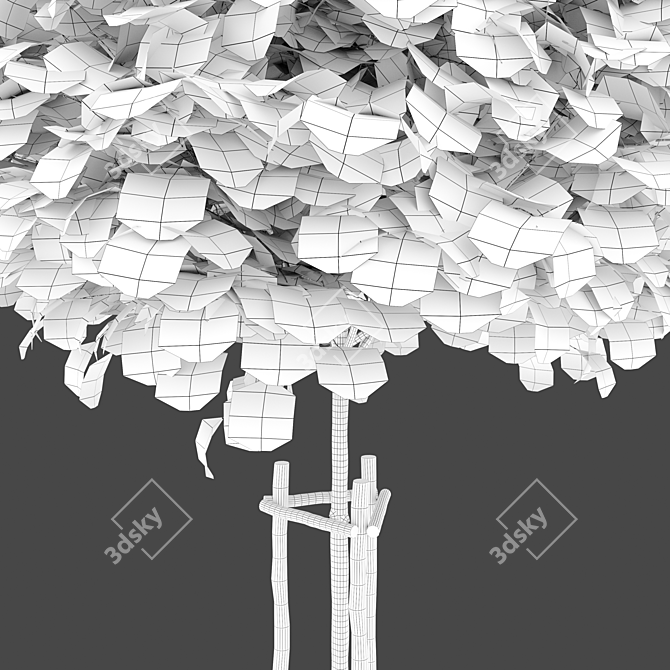 Wooden Guarded Tree Trio 3D model image 6