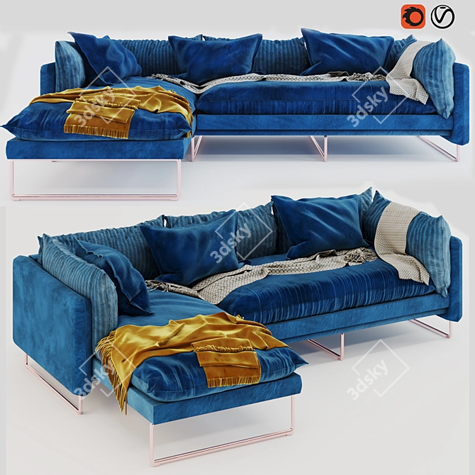 Contemporary Valencina Sofa in 2014 Design 3D model image 1