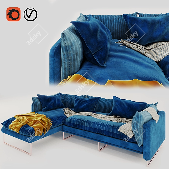 Contemporary Valencina Sofa in 2014 Design 3D model image 3