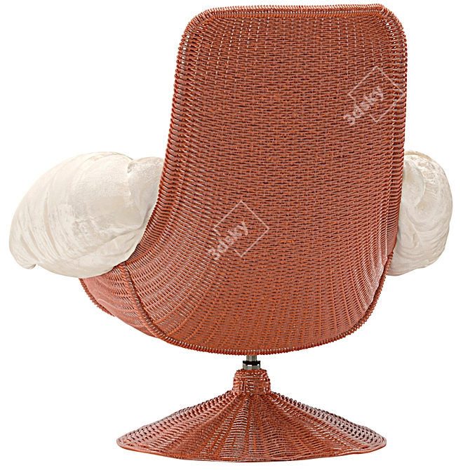 Rotating Rattan Chair with Cushion 3D model image 5