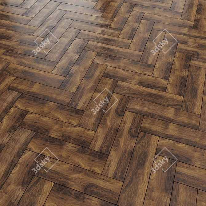 Versatile Parquet Designs: Linear, Chevron, Herringbone 3D model image 3