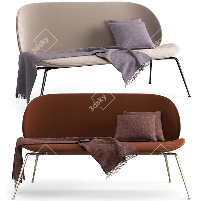Stylish Gubi Beetle Sofa: Perfect Blend of Comfort and Design 3D model image 1