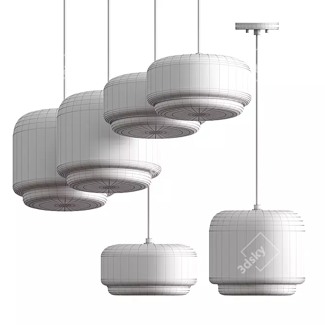 Modern Opal Pendant LED Light 3D model image 5