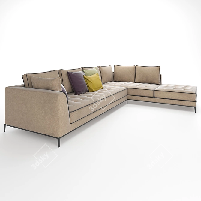 Modern Corner Sectional Sofa 3D model image 4