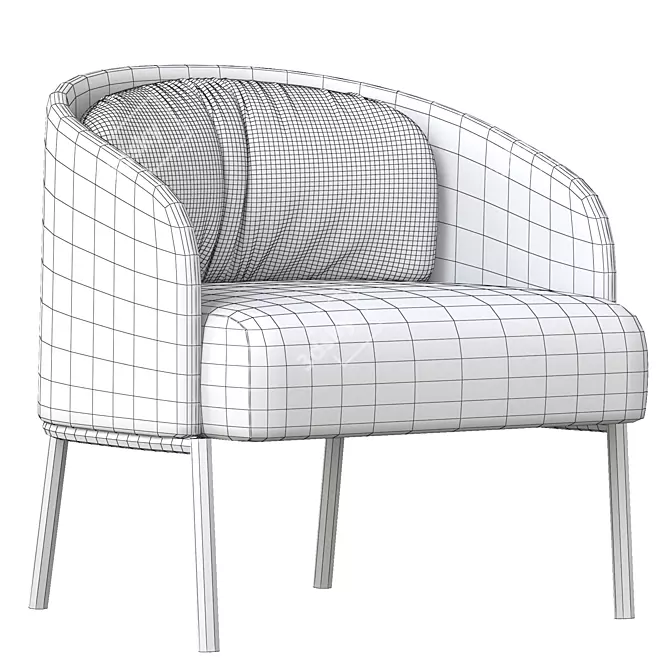 PONCHO Modern Armchair 3D model image 6