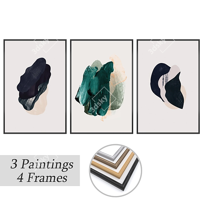 Title: Versatile Set of Wall Paintings 3D model image 1