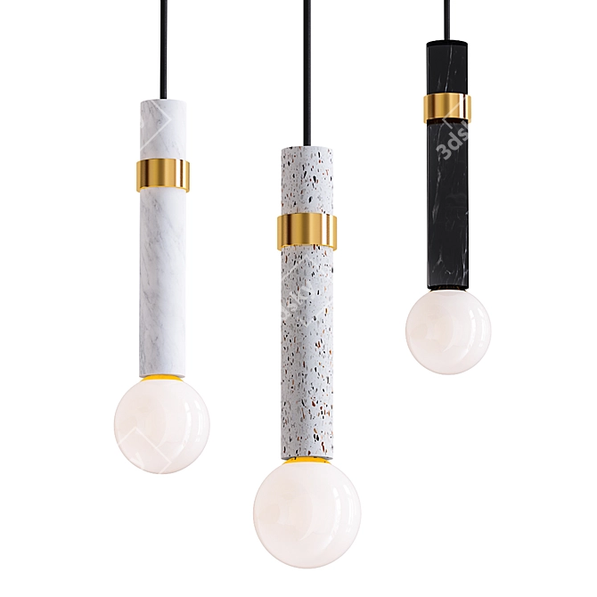 Elegant Kumi Pendant Light 3D model image 1