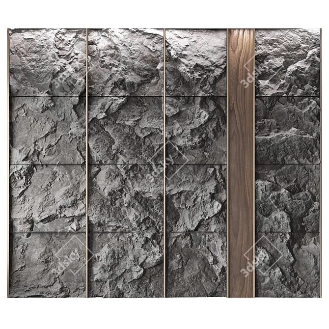 Rock Panel Wall Décor 3D model image 1