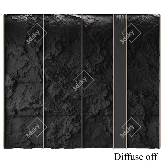 Rock Panel Wall Décor 3D model image 2