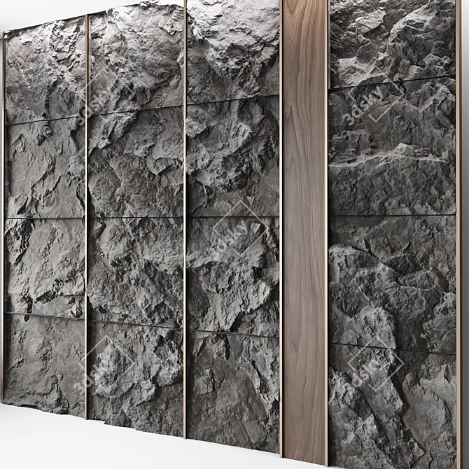 Rock Panel Wall Décor 3D model image 4