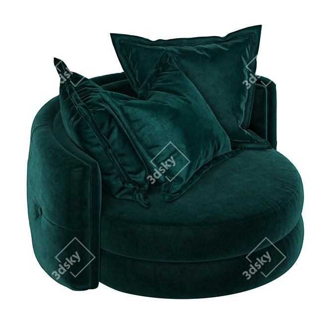 Teal Velvet Twist Chair: Luxury and Comfort 3D model image 1