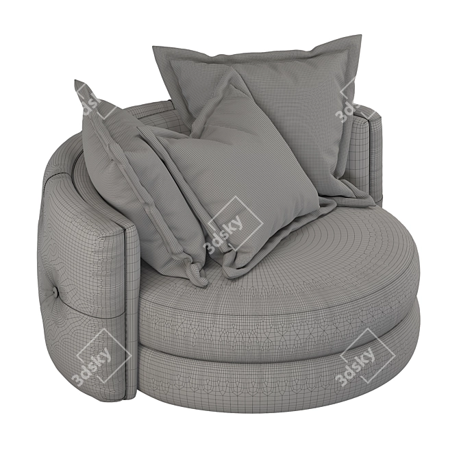 Teal Velvet Twist Chair: Luxury and Comfort 3D model image 5