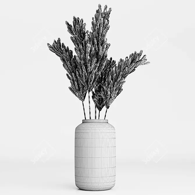 Elegant Dried Pampas Bouquets 3D model image 4