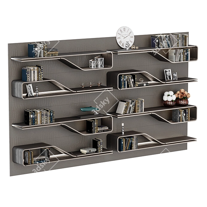 Modular Reflex Bookcase - SEGNO LIBRERIA 3D model image 1