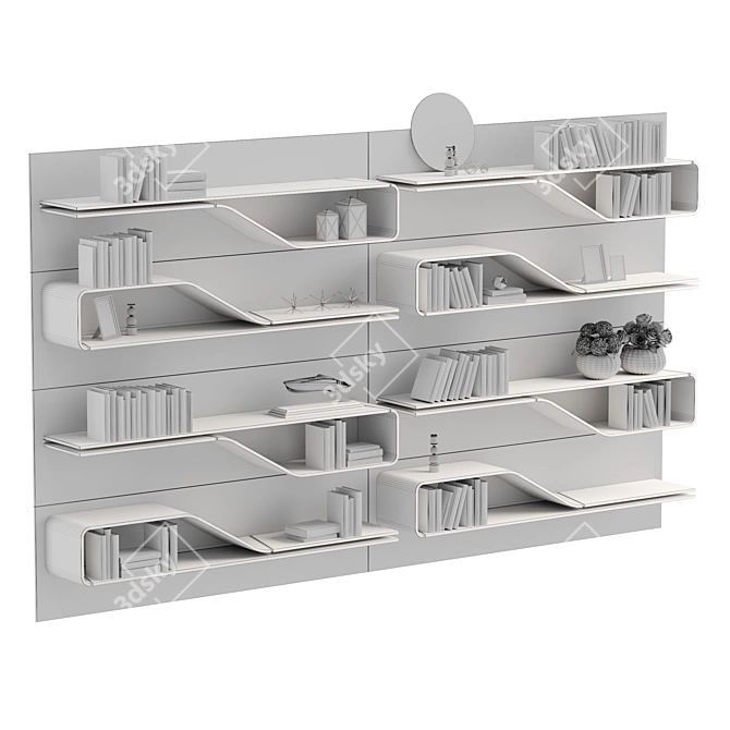 Modular Reflex Bookcase - SEGNO LIBRERIA 3D model image 5