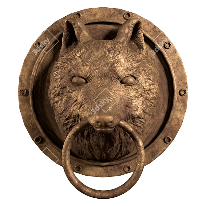 Wolf Head Pendant: Lowpoly PBR 3D model image 1