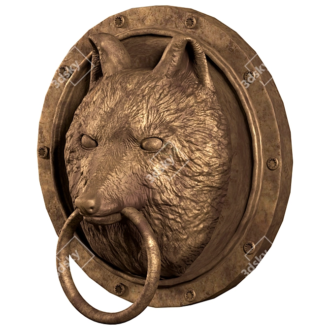 Wolf Head Pendant: Lowpoly PBR 3D model image 2