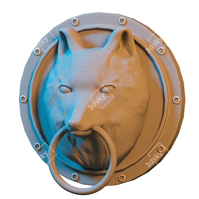 Wolf Head Pendant: Lowpoly PBR 3D model image 6