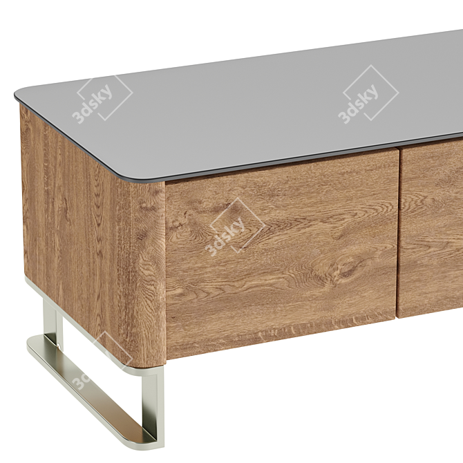 Elegant 2m Walnut TV Stand 3D model image 3