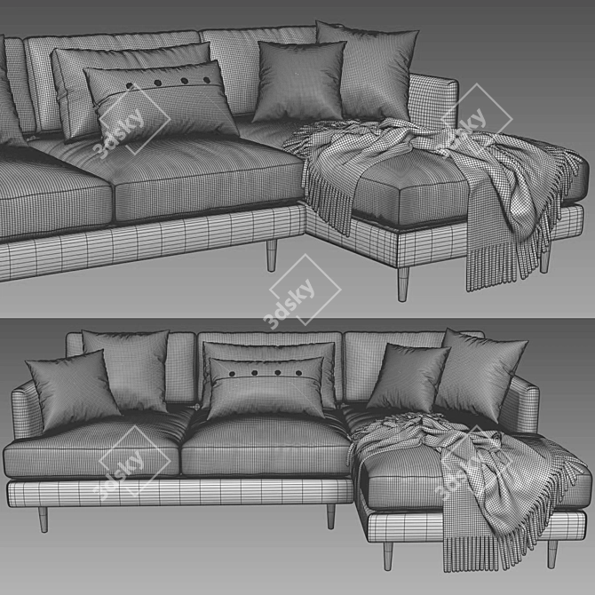 West Elm Haven Loft Chaise 3D model image 4