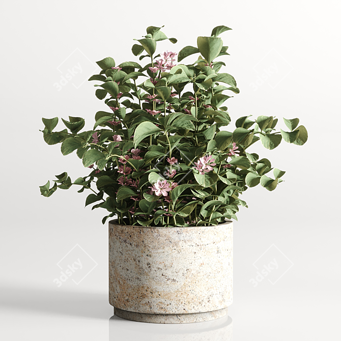 Elegant Marble Vase for Bouquet 3D model image 1
