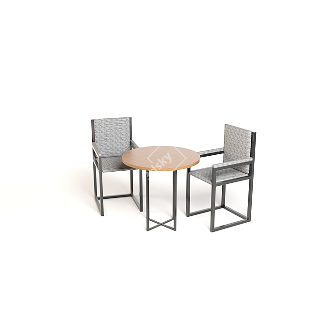 Modish Table Chair Set 3D model image 1