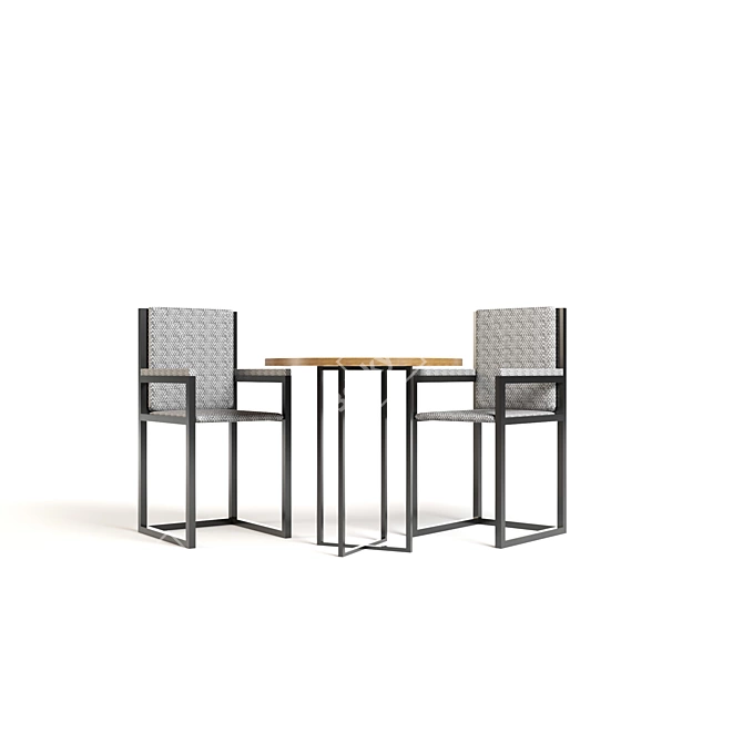 Modish Table Chair Set 3D model image 2